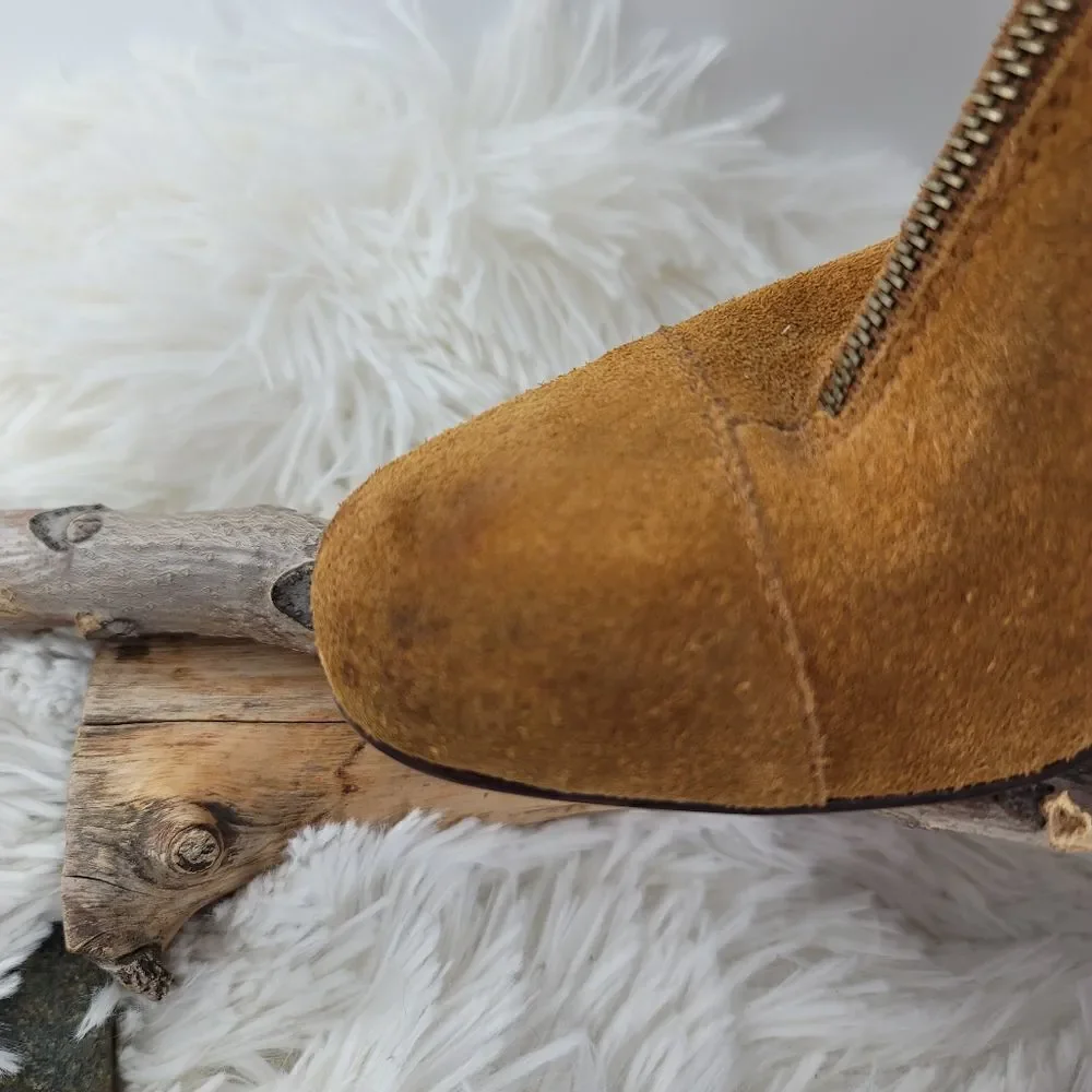 Madewell suede block heel bootie Amalia